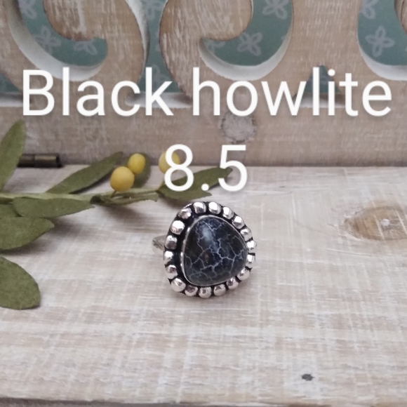 2 RING SET SILVER-STONE RINGS NWOT - Picture 3 of 10